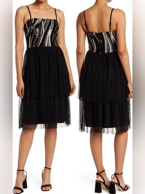 Dress the Population Kady Sequin Tulle Dress